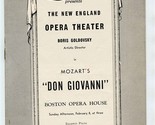 New England Opera Theater Programs 1947 Marriage of Figaro Don Giovani O... - $17.82