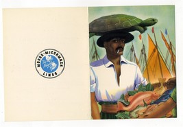 Moore McCormack Captains Table Menu 1955 SS Brazil Man with Turtle on Head - £31.50 GBP