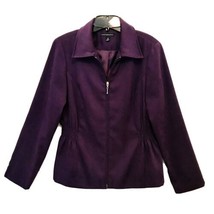 Counterparts Vintage Womens Size 10Purple Zip Up Full Lined Side Elastic Blazer - £15.71 GBP