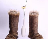 Igh high fluffy boots ladies furry faux fox fur long warm shoes women new designer thumb155 crop