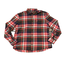 Johnnie O Mens Luxe Flannel Button Up Shirt Medium Red Plaid - AC - £11.89 GBP