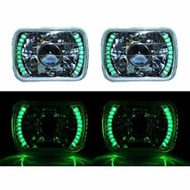 OCTANE LIGHTING 7X6 Green Led Halo Projector Halogen Crystal Headlights ... - $59.35