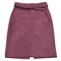 Ann Taylor NWT Faux Suede Belted Straight Pencil Skirt Vintage Burgundy Size 2 - £29.08 GBP