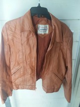 Vintage 70&#39;s Men&#39;s  Fight Club Leather Jacket SZ 42 Casablanca Tan/Orange - £28.84 GBP
