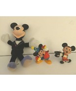 Lot of 3 Vintage Mickey Mouse figurines 2 PVC Figures by Applause and 1 ... - £5.93 GBP