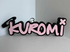 Sanrio Kuromi Graffiti Keychain Bag Charm 3D Printed Name Plate Pink Black - $14.69