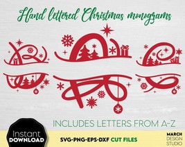 Split Monogram SVG Dxf Christmas Letters Personalised Christmas Decoration SVG - £3.94 GBP