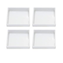 4 Pcs Silicone Coaster Molds, Square Epoxy Casting Molds For Casting With Resin, - £20.32 GBP