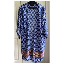 Myth Swim Summer Cover Up Kimono Cardigan Boho Chic Blue Paisley Long, S... - $320.38 MXN