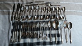 Vintage Silverplate Silverware 47 Piece Set Allure-Teatime by Wm Rogers ... - £103.63 GBP