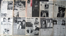 SEAN ASTIN ~ Eighteen (18) B&amp;W Vintage ARTICLES from 1985-1991 ~ Clippings - £6.61 GBP