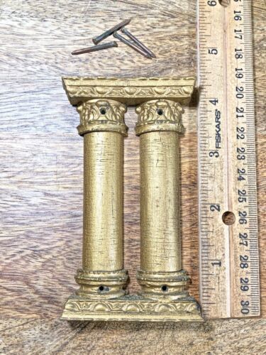 Old Black Mantel Clock Columns    (K9275)