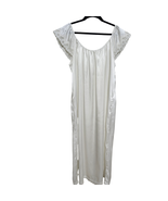 Vtg. Oscar de la Renta Small White Satin Nightgown Full Length Lace Trim... - $32.92