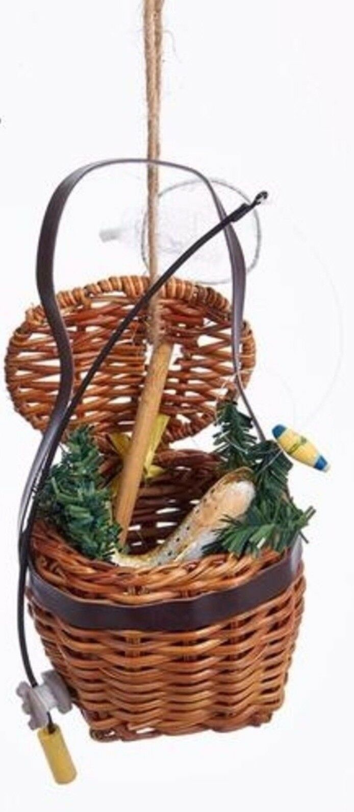 KURT S. ADLER 5.5" RESIN FISH IN BASKET CHRISTMAS TREE ORNAMENT STYLE 1 - £9.43 GBP