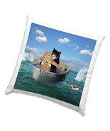 Two Brave Cats are Drifting Square Pillow Cases - Titanic Pillow Cover -... - £13.27 GBP