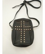 Charles Jourdan Leather Cross Body Bag Black with Gold Studs Cross Vintage? - $33.59