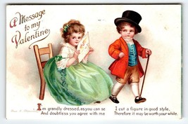 Valentines Day Postcard Children Signed Ellen Clapsaddle Germany 1915 Serie 4658 - £29.40 GBP