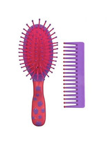 Scunci Conair Girls 2 Piece Comfort Brush &amp; Comb Set Purple &amp; Pink NEW - £8.38 GBP