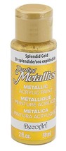 Dazzling Metallics SPLENDID GOLD Metallic Acrylic Paint Leaf art DecoArt DA263 - £14.50 GBP