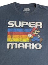 Super Mario Men&#39;s Blue Retro Video Game Arcade Graphic Print T-Shirt SZ XL - £10.27 GBP