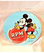 Mickey Mouse Standard gas station Motor Oil 12&quot; Round Metal sign vtg ret... - £51.37 GBP