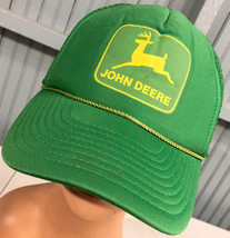 John Deere VTG Screened Mesh Snapback Cord Rope Front Baseball Cap Hat - £11.96 GBP