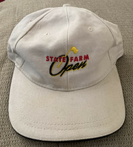 Vintage Hat Cap Adjustable Golf State Farm Open Ivory Cream - £3.97 GBP
