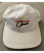 Vintage Hat Cap Adjustable Golf State Farm Open Ivory Cream - £3.91 GBP