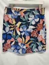 Tommy Bahama Straight Linen Skirt Tropical Colorful Floral Lined 8 - £13.98 GBP