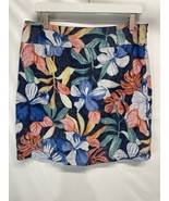 Tommy Bahama Straight Linen Skirt Tropical Colorful Floral Lined 8 - $24.38 CAD