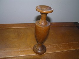 Estate Handmade Small Turned Wood Vase  – 6.75 inches tall x 2 inches across top - £6.86 GBP