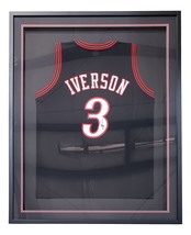 Allen Iverson Signé Encadré Personnalisé Noir Pro-Style Basket Jersey JS... - $436.50