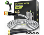 75Ft Garden Hose, Stainless Steel with 10-Function Spray Nozzle, 3/4&quot; Fi... - $80.23