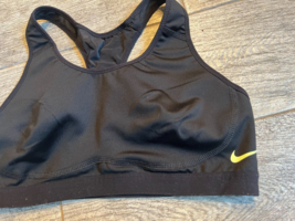 Nike Fierce Compression Style 620279 Sports Bra Medium Black Athletic Ra... - $23.08