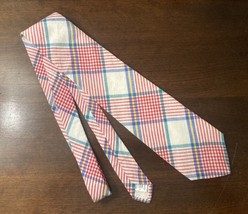Country Traditionals By Pendleton Plaid Cotton Tie Red White - £7.47 GBP