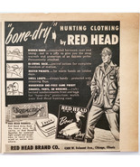 1952 Red Head Bone Dry Clothes Advertisement Vintage Hunting Clothing DWQQ6 - $27.22 CAD