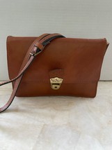 Patricia Nash Vintage Brown Leather Bag Purse Crossbody Flap Lock Dust Bag - $72.00