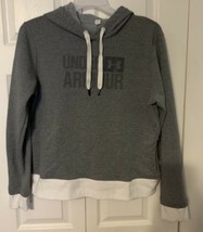Under Armour Grey and White Pull Over Hoodie Women&#39;s Size Large - £13.89 GBP