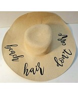 Women&#39;s Floppy Beach Sun Hat Large Brim Embroidered Summer Straw  /Vacat... - £11.62 GBP