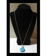 Handcrafted Jute &amp; Turquoise Colored Stone Necklace 23 N062 - €8,48 EUR