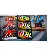 Mixed Lot 7 NEW Sealed Blank Audio Cassette Tapes, TDK, SONY, FUJI, Zellers - $16.48