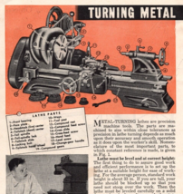 1945 Vintage Article Turning Metal Accurately HJ Chamberland Popular Mec... - $21.95