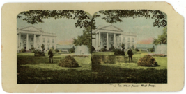 1890&#39;s Antique Stereoview Card The White House - West Front Hand Tinted - £7.41 GBP