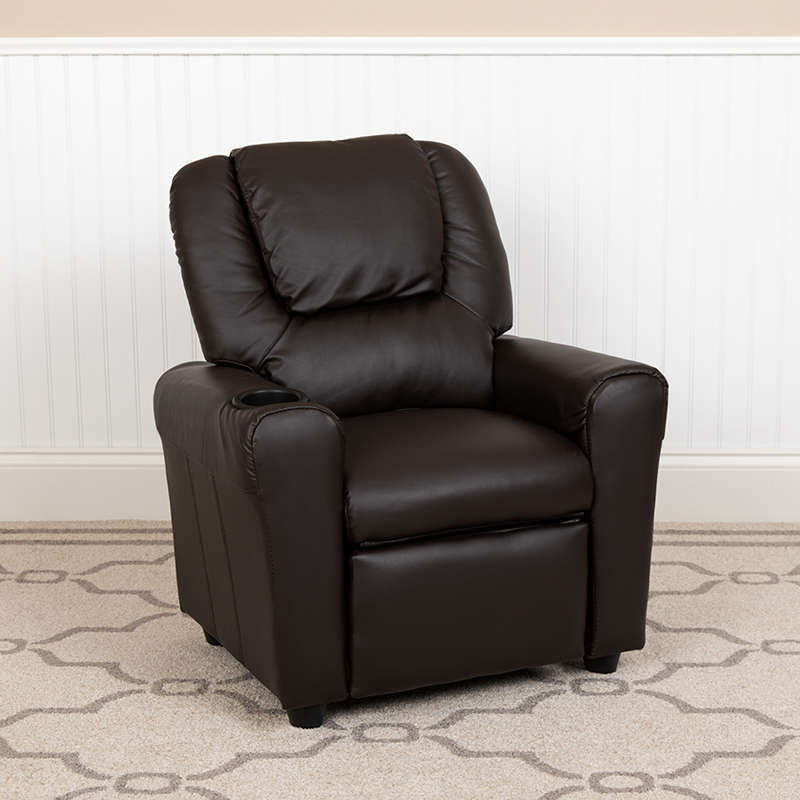 Brown Leather Kids Recliner DG-ULT-KID-BRN-GG
