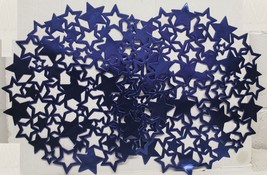 Set Of 2 Different Vinyl Non Clear Round Placemats(15&quot;)PATRIOTIC Blue &amp;Red Stars - £11.66 GBP