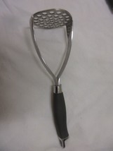 Stainless Steel Potato Masher Grey Rubberized Handle - £7.11 GBP