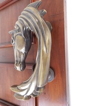 1 Pair Horse Animal Brass Door Knob Handle 11&quot; Vintage Stallion Old Styl... - £172.34 GBP+