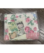 Vtg Blanket Beacon Pink Print Floral Flowers Satin Edge 72x90 Full Size NEW - €42,78 EUR