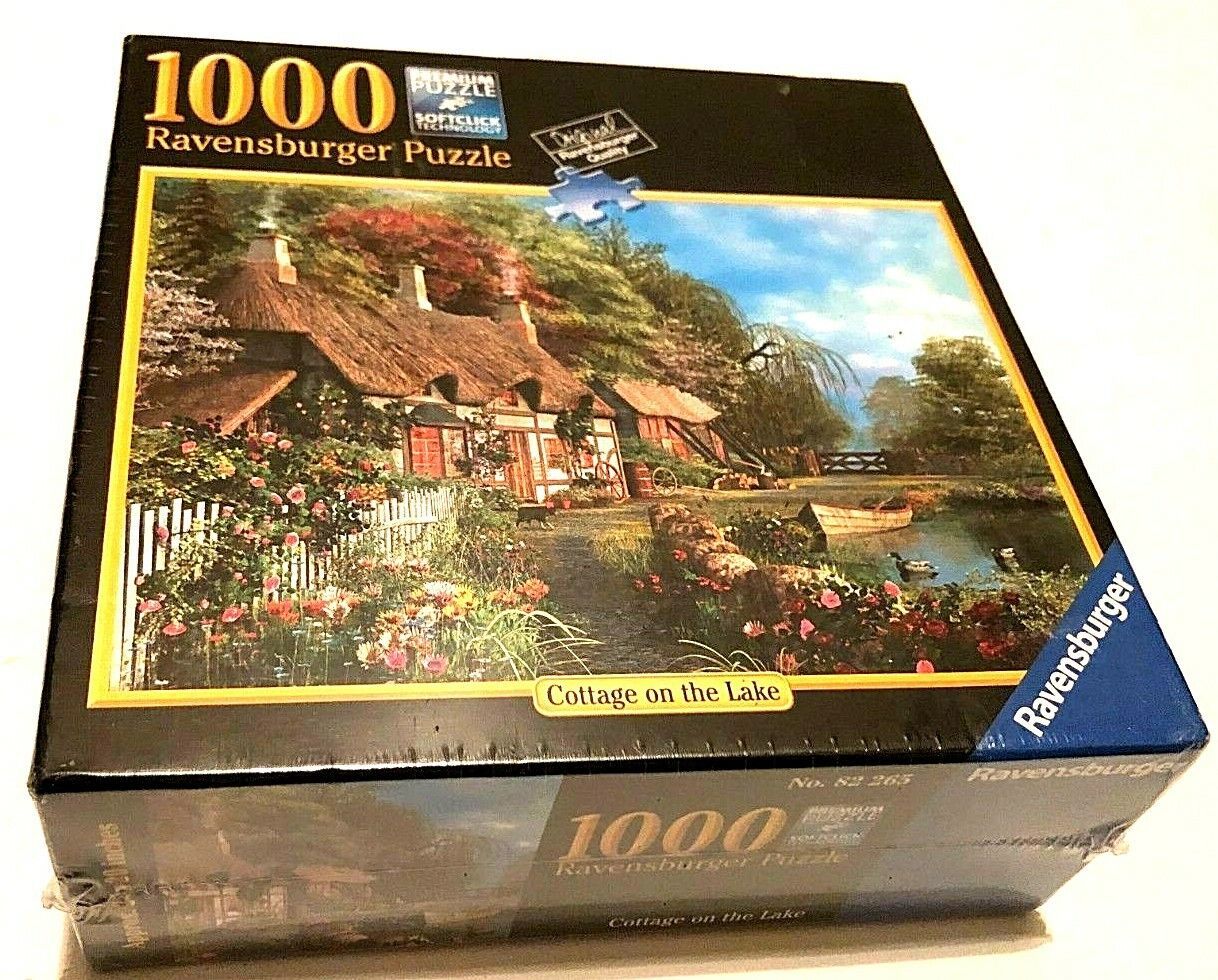 2016 Ravensburger Cottage On The Lake 1000 Pieces Premium Puzzle 27" x 20" New - $41.09