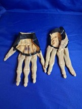 Thin Whiteish Skeletal Hands Partial Gloves For Halloween - £10.99 GBP